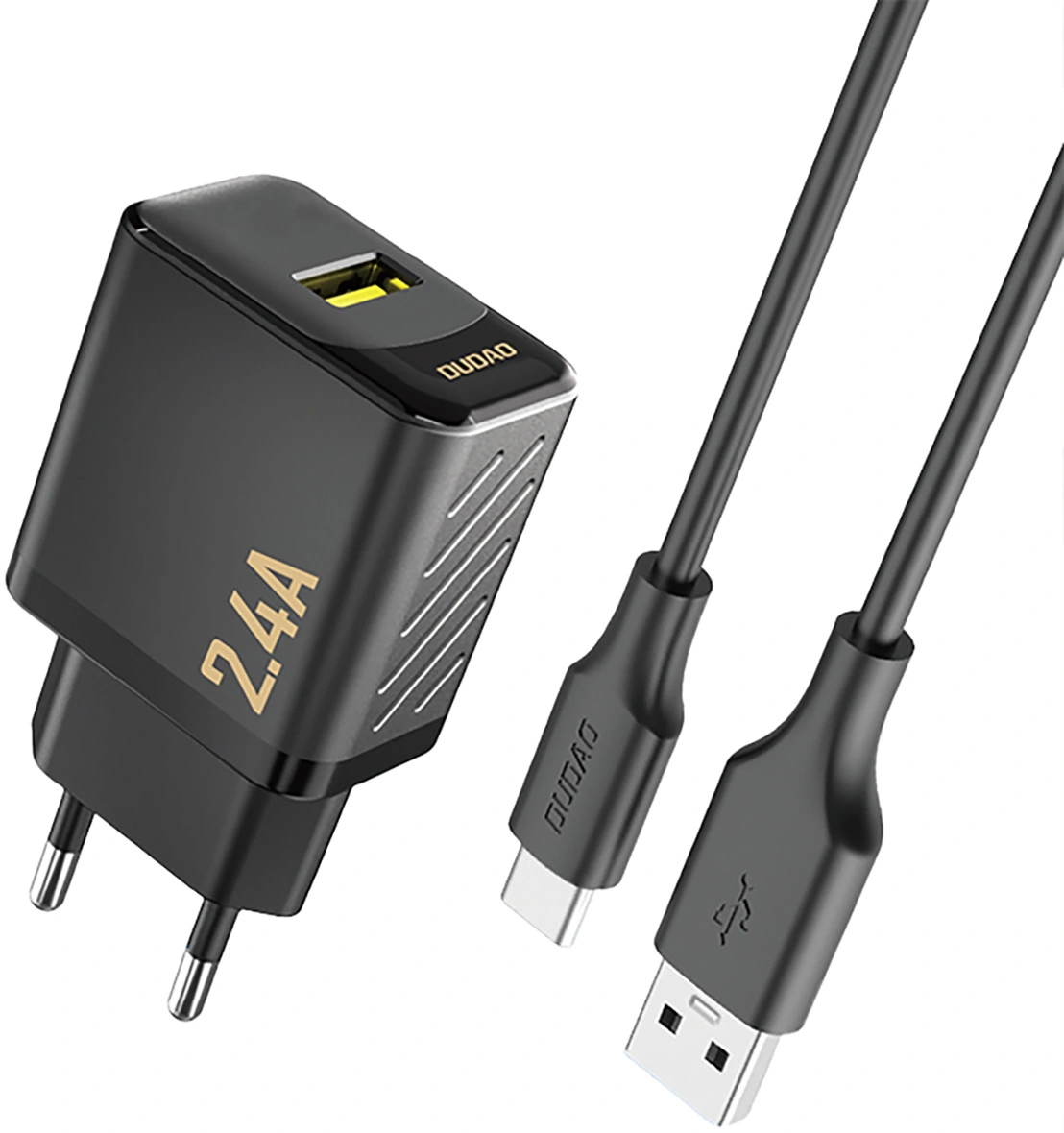 Síťová nabíječka s kabelem USB-C Dudao A23TEU, 12W, 2.4A, 1 x USB-A, černá