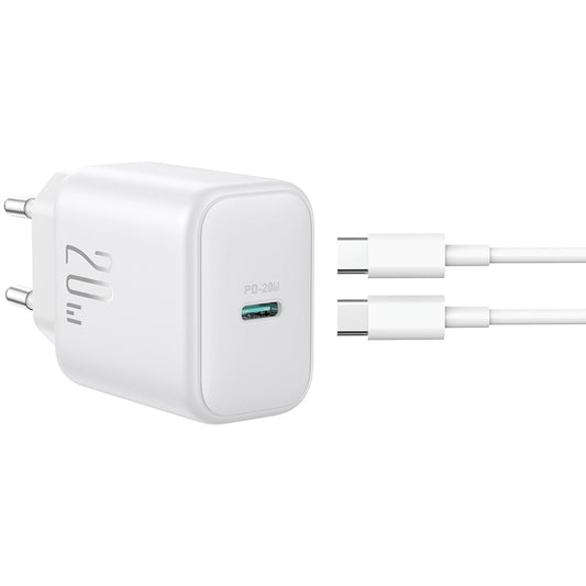 Síťová nabíječka s kabelem USB-C Joyroom JR-TCF20, 20W, 3A, 1 x USB-C, Bílá