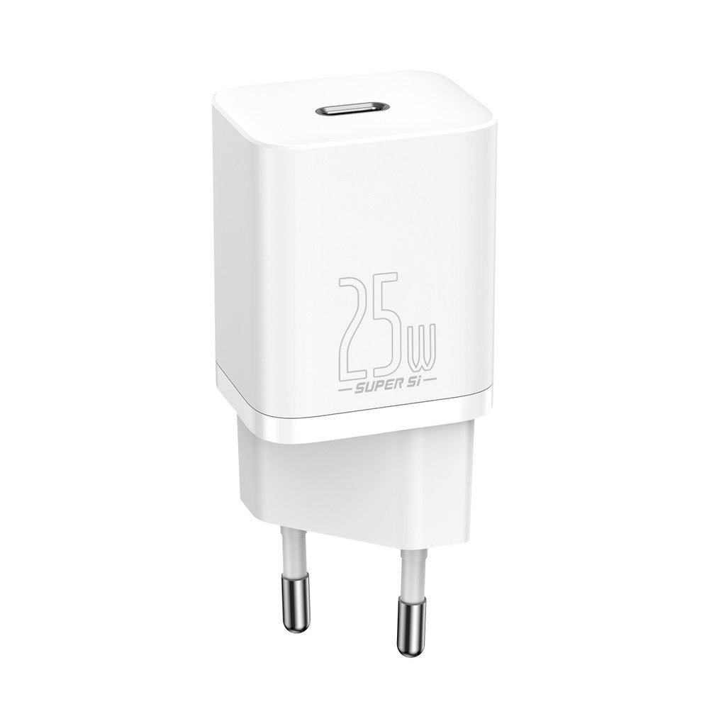 Síťová nabíječka s kabelem USB-C Baseus Super Si, 25W, 3A, 1 x USB-C, bílá TZCCSUP-L02
