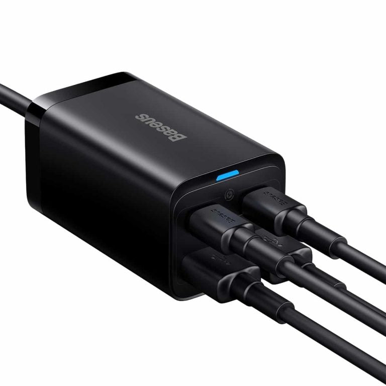 Nabíječka Baseus GaN3 Pro, 65W, 3A, 2 x USB-A - 2 x USB-C, Černá CCGP040101