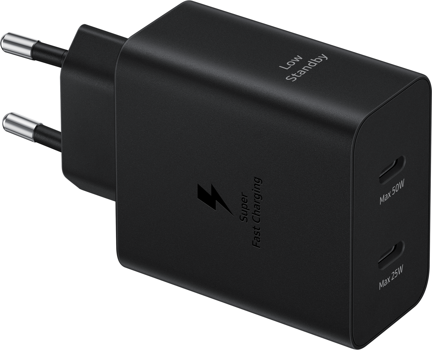 Síťová nabíječka Samsung s kabelem USB-C, 50 W, 3A, 2 x USB-C, černá EP-T5020XBEGEU