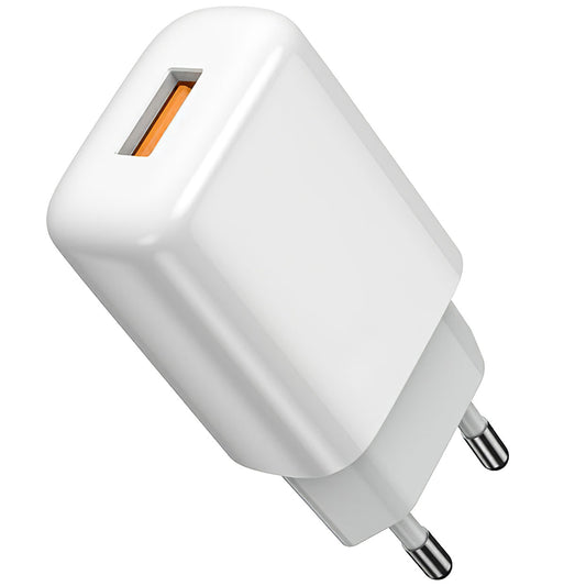 Síťová nabíječka Prestico F7S s kabelem microUSB, 12 W, 2,4 A, 1 x USB-A, bílá