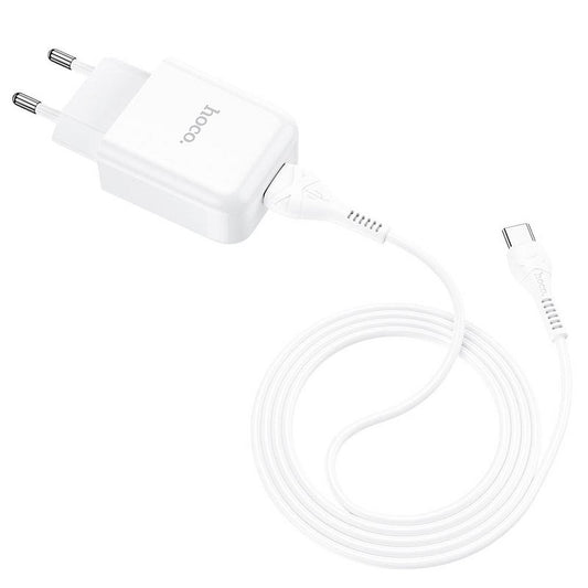 Síťová nabíječka s kabelem USB-C HOCO N2, 10W, 2A, 1 x USB-A, Bílá