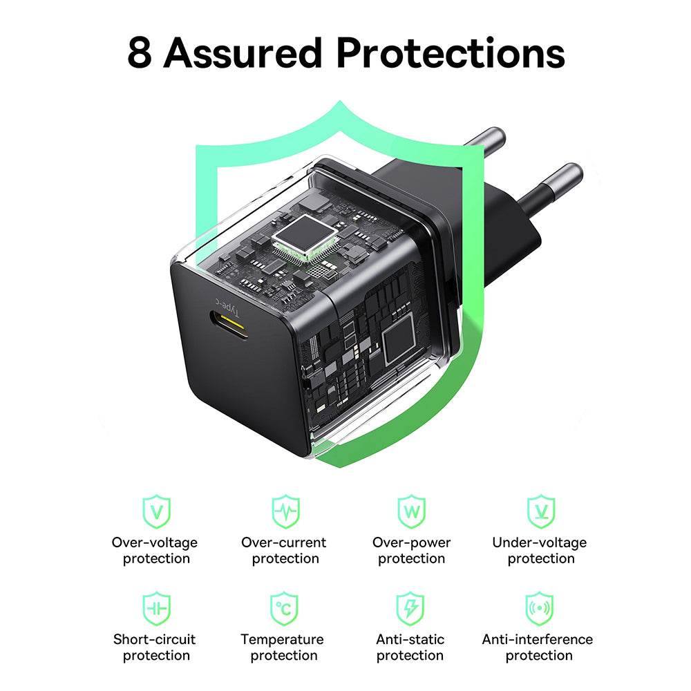 Síťová nabíječka s kabelem USB-C Baseus Palm, 30W, 3A, 1 x USB-C, Černá P10111605113-01