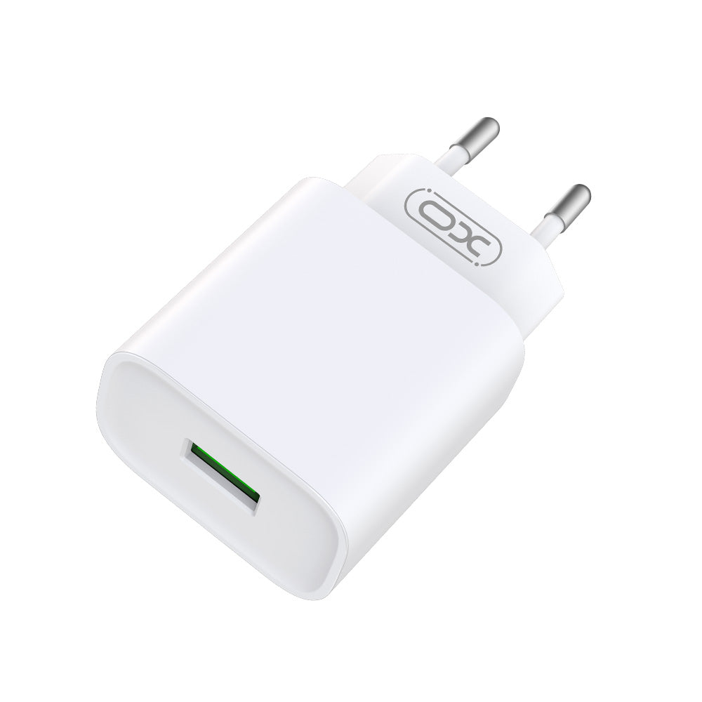 Síťová nabíječka s kabelem USB-C XO Design CE02D, 18W, 3A, 1 x USB-A, Bílá