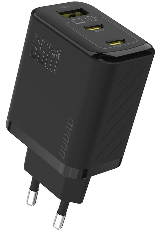 Síťová nabíječka s kabelem USB-C Dudao A29C, 65W, 3,25A, 1 x USB-A - 2 x USB-C, černá