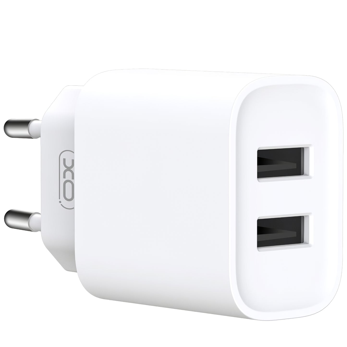 Síťová nabíječka s kabelem Lightning XO Design CE02C, 10,5 W, 2,1 A, 2 x USB-A, bílá