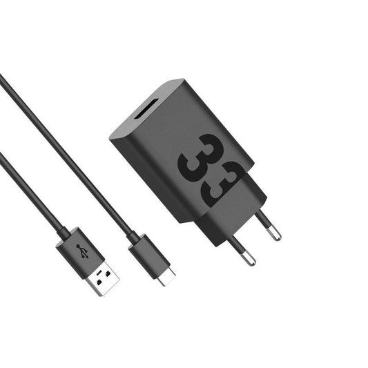 Síťová nabíječka s kabelem USB-C Motorola, 33W, 3A, 1 x USB-A, Černá PG38C06448