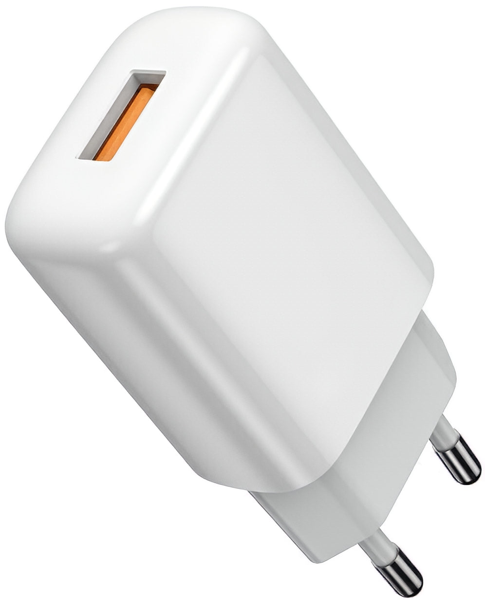Síťová nabíječka s kabelem USB-C Prestico F9S, 12W, 2.4A, 1 x USB-A, Bílá