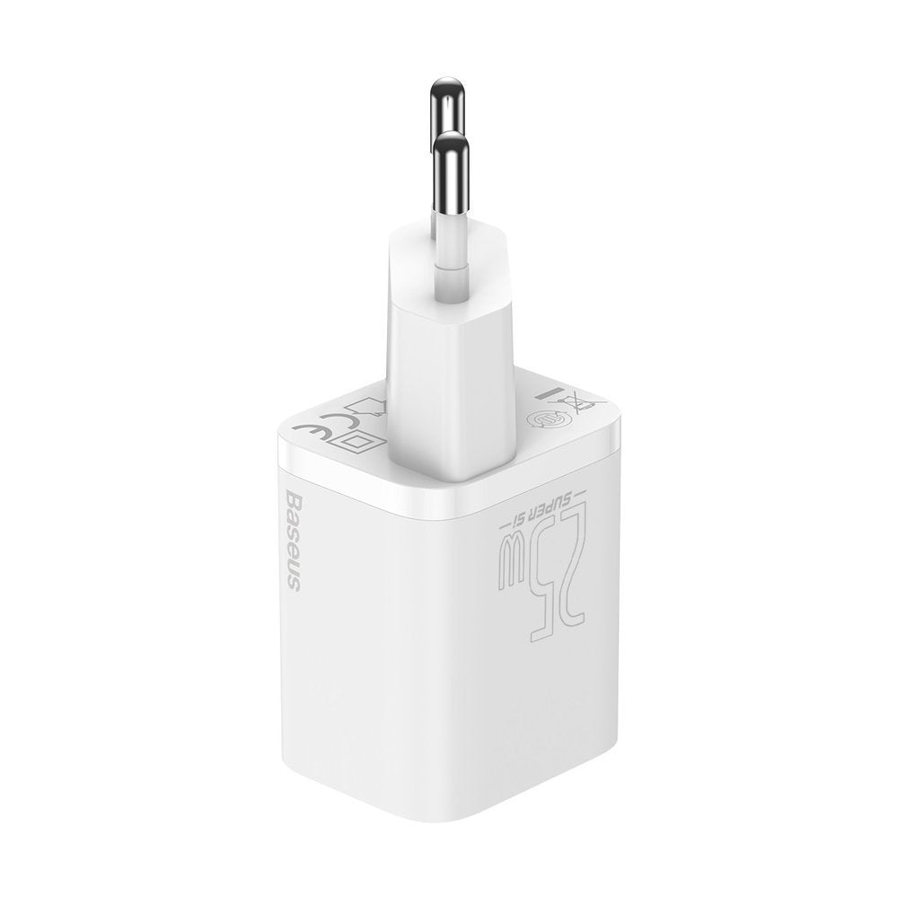 Síťová nabíječka s kabelem USB-C Baseus Super Si, 25W, 3A, 1 x USB-C, bílá TZCCSUP-L02
