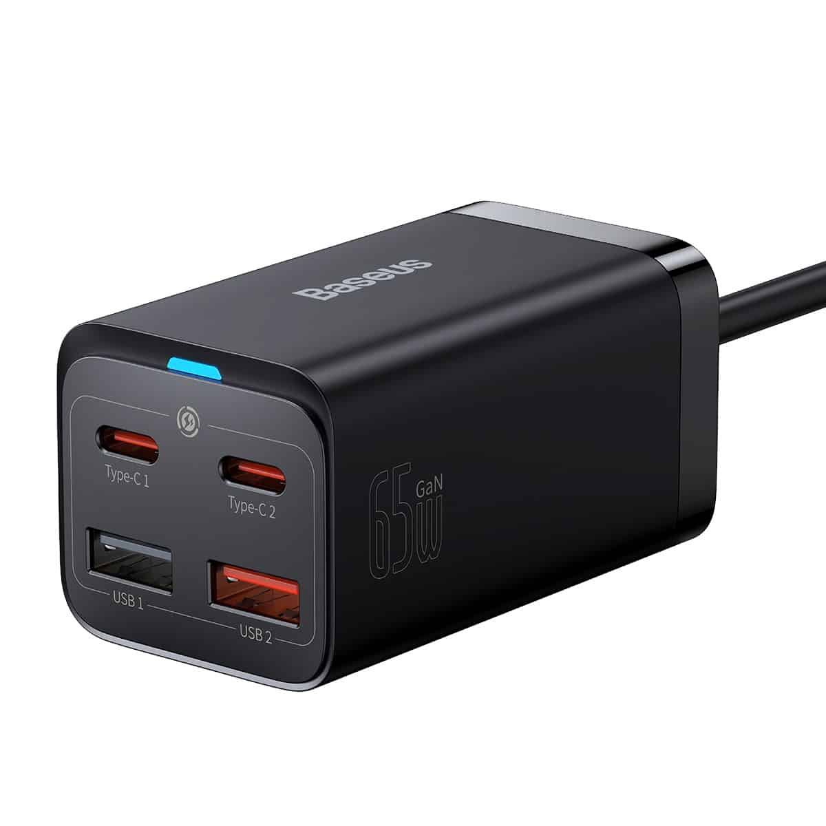 Nabíječka Baseus GaN3 Pro, 65W, 3A, 2 x USB-A - 2 x USB-C, Černá CCGP040101