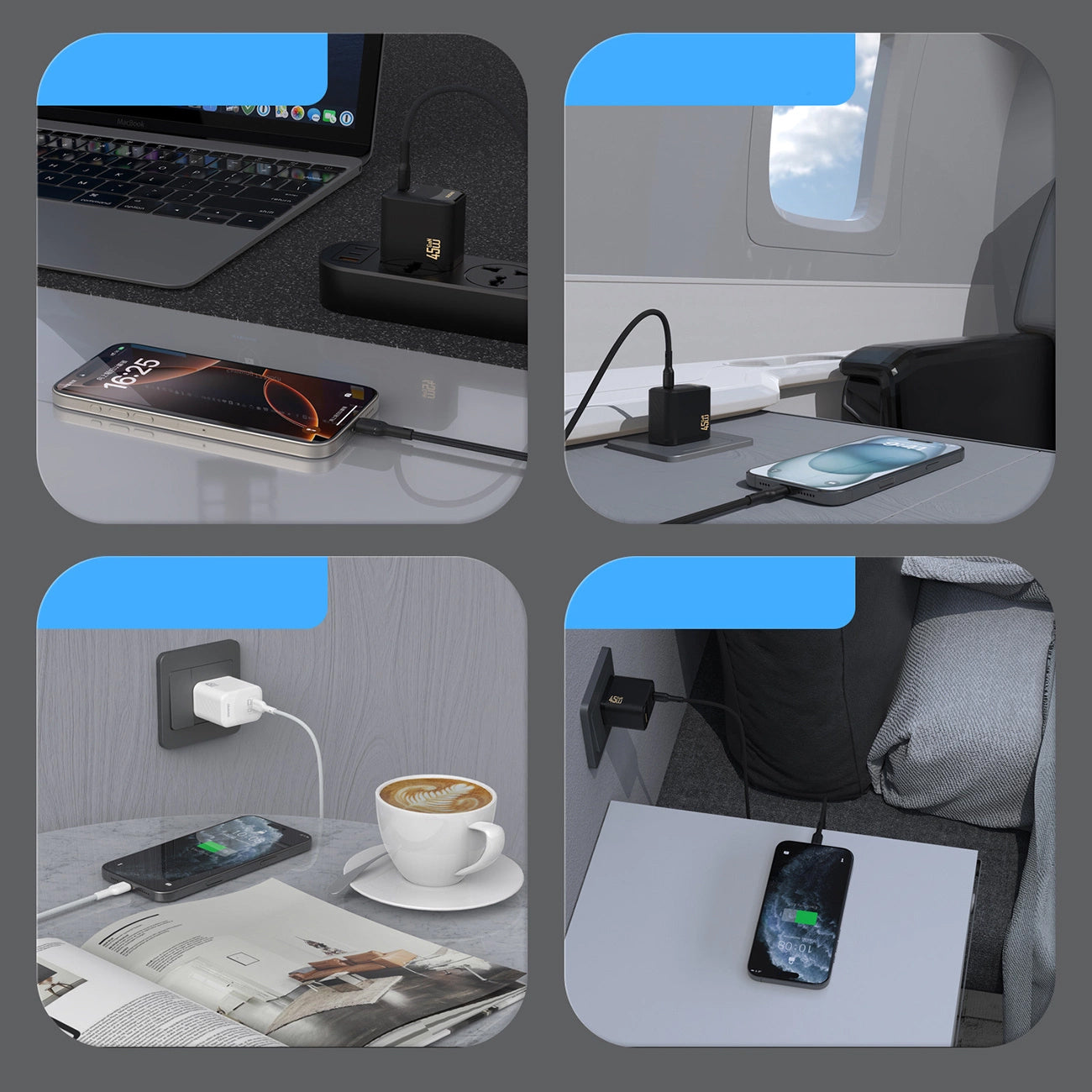 Síťová nabíječka s kabelem USB-C Dudao A28C, 45W, 3A, 1 x USB-C, Černá