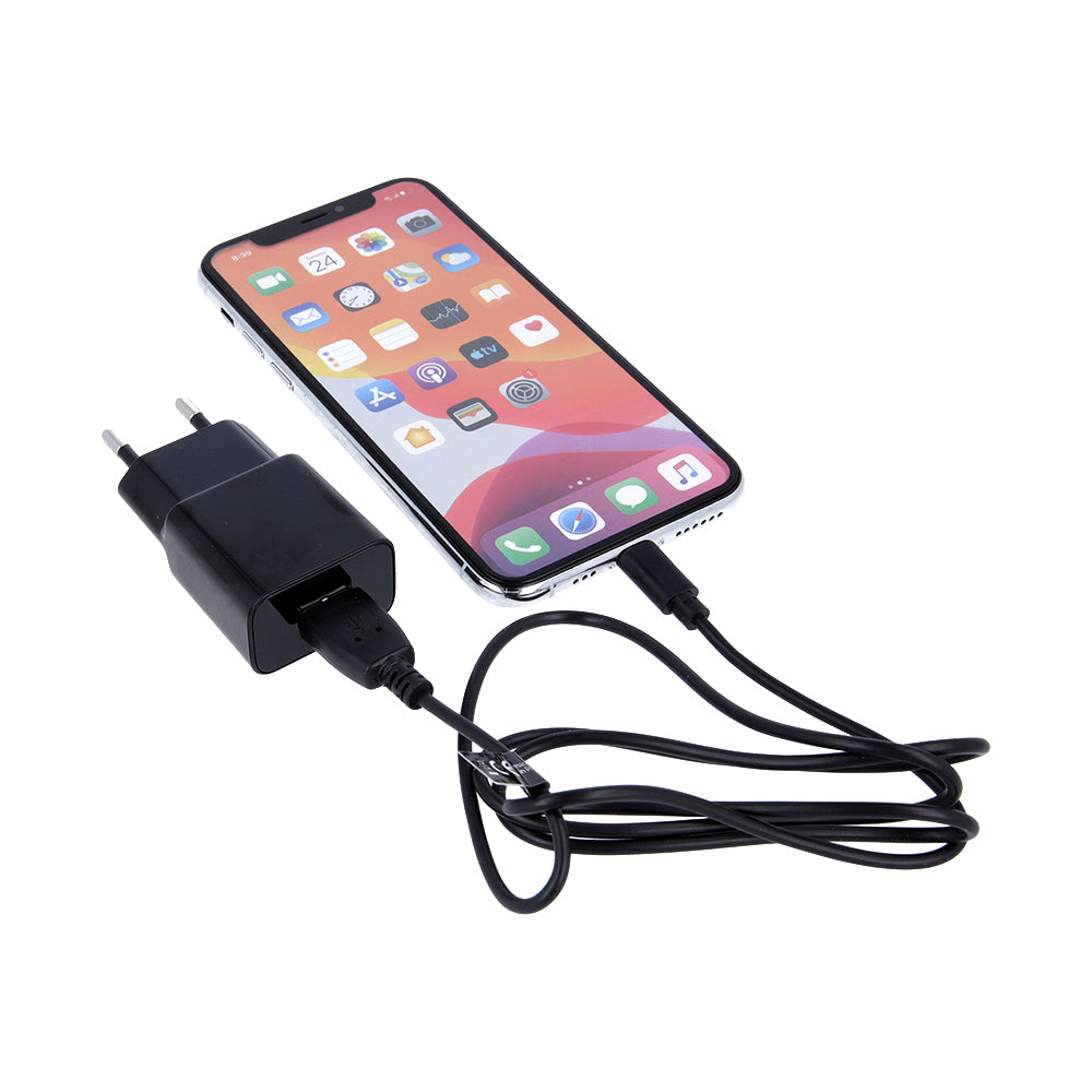 Síťová nabíječka s kabelem microUSB MaXlife MXTC-01, 10.5W, 2.1A, 1 x USB-A, Černá
