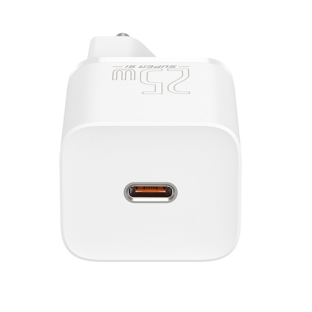Síťová nabíječka s kabelem USB-C Baseus Super Si, 25W, 3A, 1 x USB-C, bílá TZCCSUP-L02