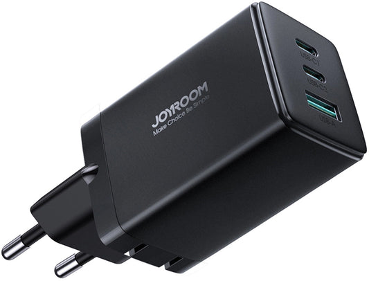 Síťová nabíječka s kabelem USB-C Joyroom TCG01, 65W, 3.25A, 1 x USB-A - 2 x USB-C, černá