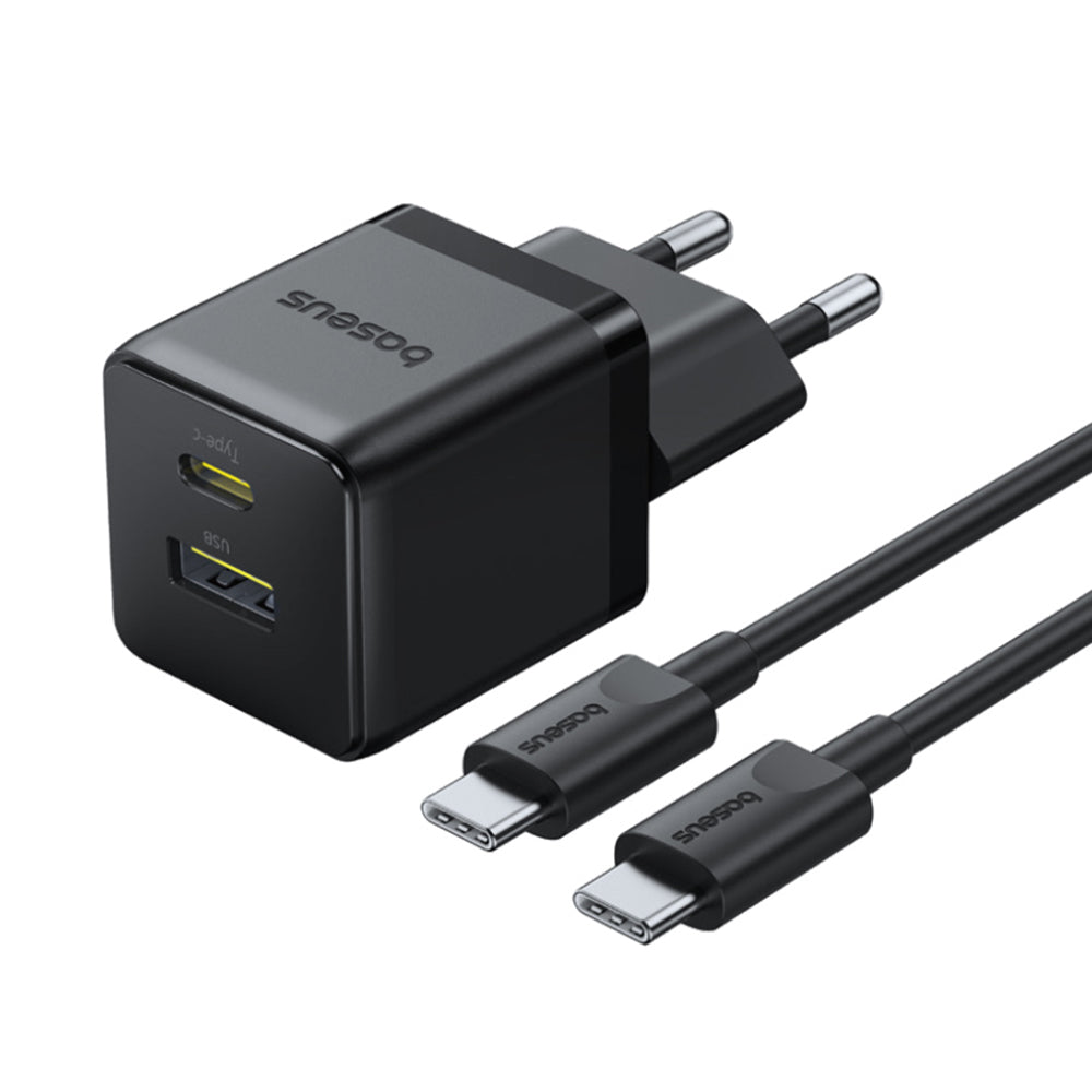 Síťová nabíječka s kabelem USB-C Baseus Palm, 30W, 3A, 1 x USB-A - 1 x USB-C, Černá P1011160A113-01