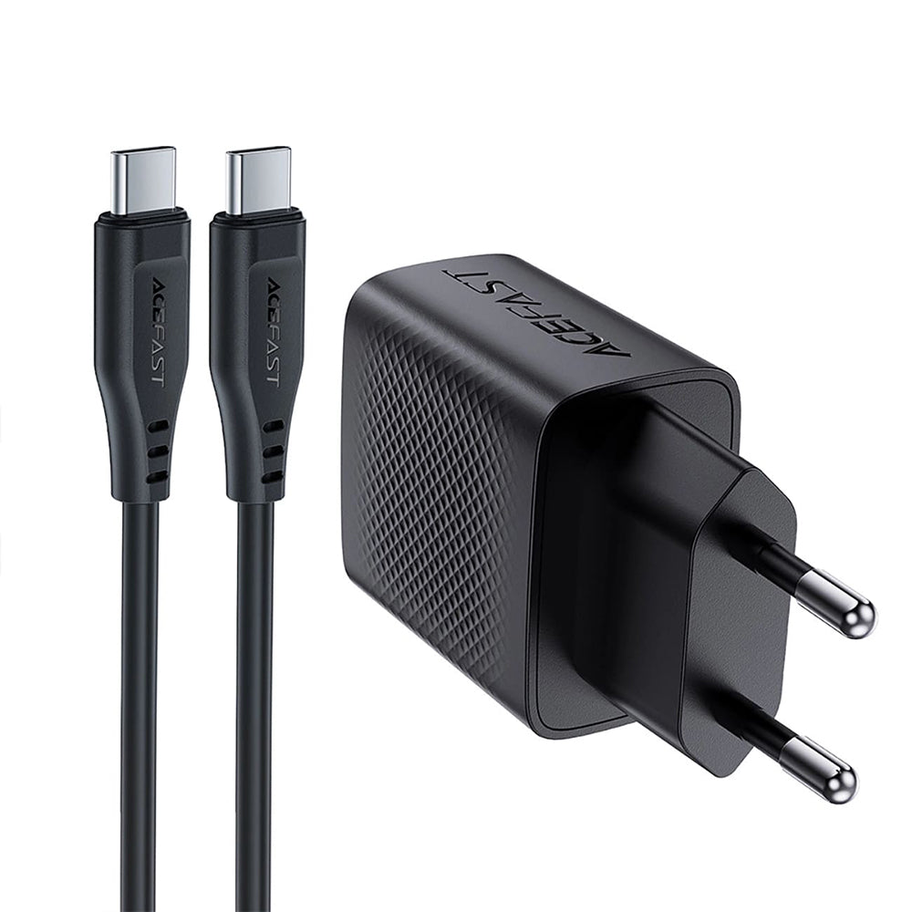 Síťová nabíječka s kabelem USB-C Acefast A82, 20W, 3A, 1 x USB-C, černá