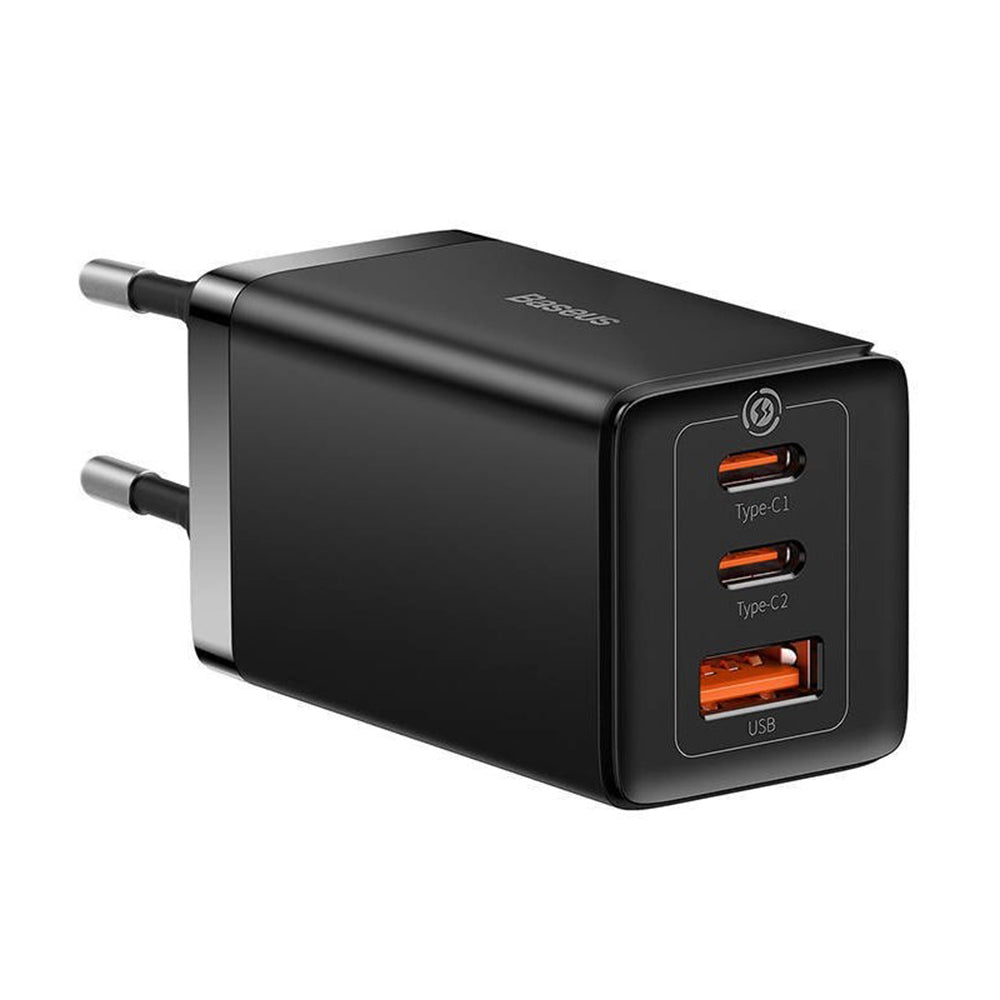 Síťová nabíječka s kabelem USB-C Baseus GaN5 Pro, 65W, 3.25A, 1 x USB-A - 2 x USB-C, Černá C0206500