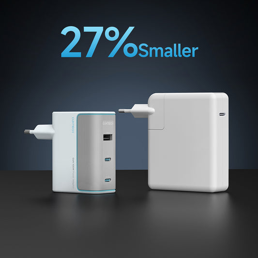 Síťová nabíječka s kabelem USB-C Cuktech, 100W, 5A, 1 x USB-A - 2 x USB-C, bílá CKAD1003EUGW