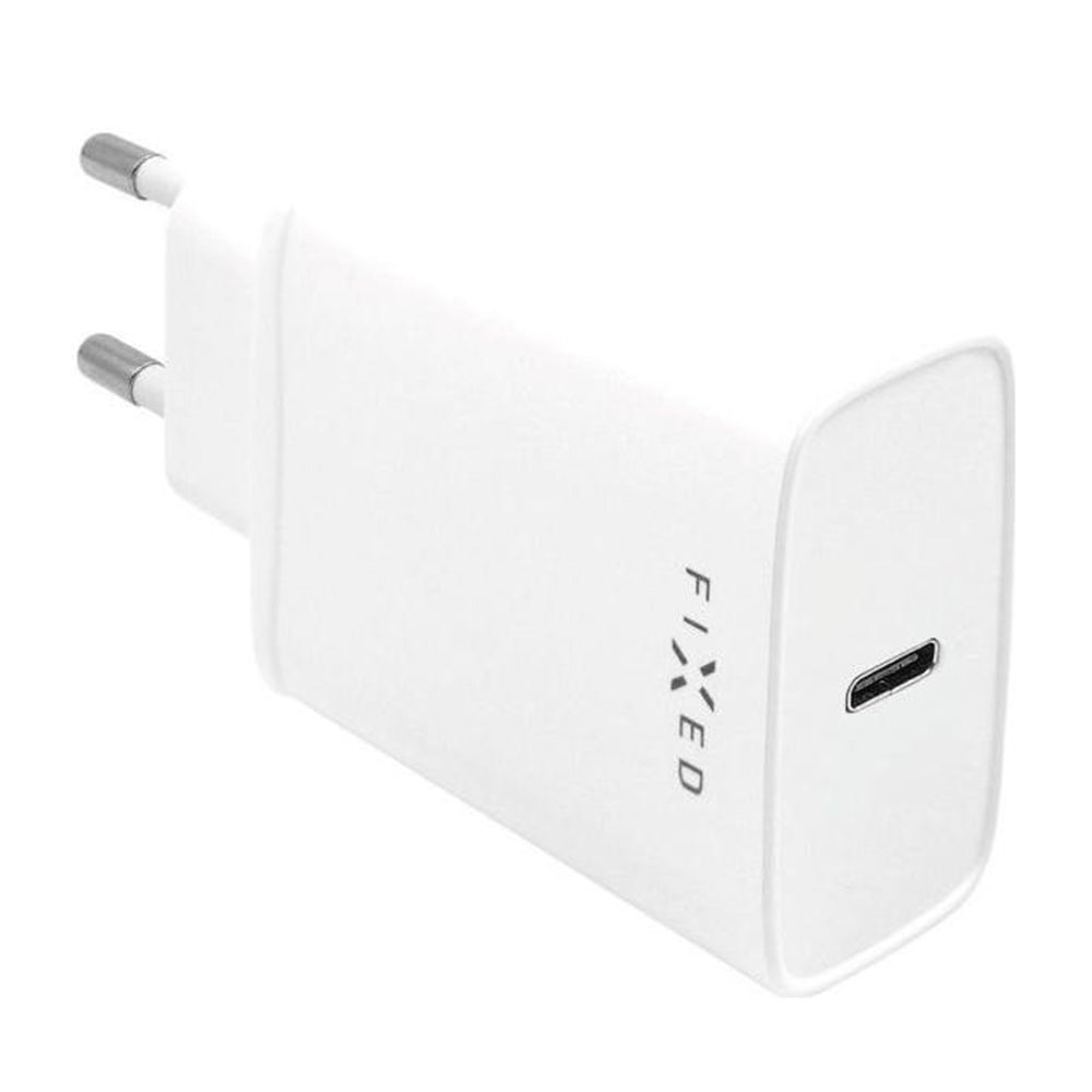 Síťová nabíječka s kabelem USB-C Fixed, 20W, 3A, 1 x USB-C, bílá