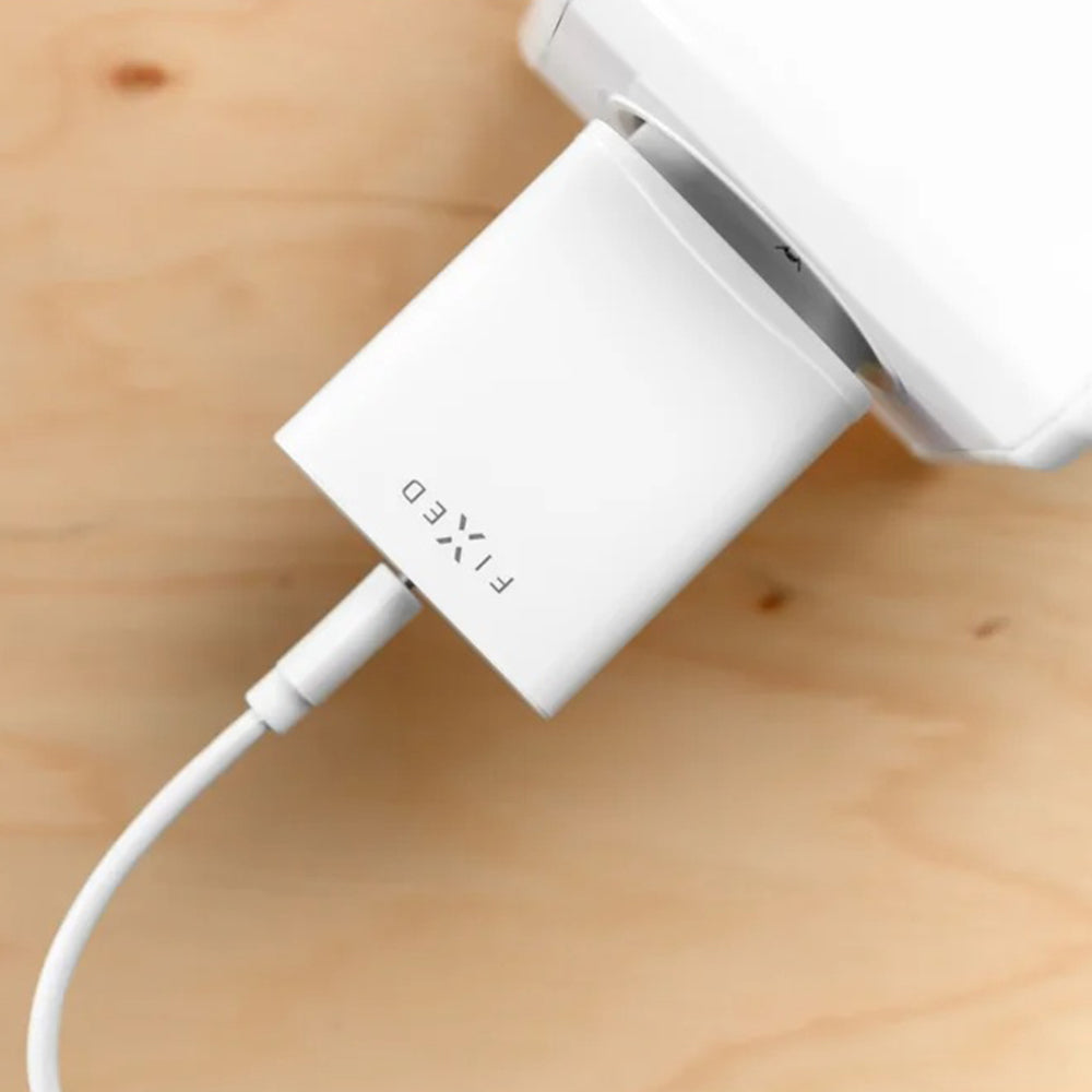 Síťová nabíječka s kabelem USB-C Fixed, 20W, 3A, 1 x USB-C, bílá