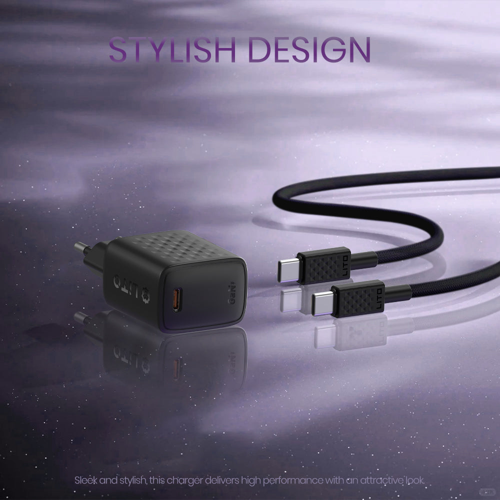 Síťová nabíječka Lito LC17, 30W, 3A, 1 x USB-C, Černá