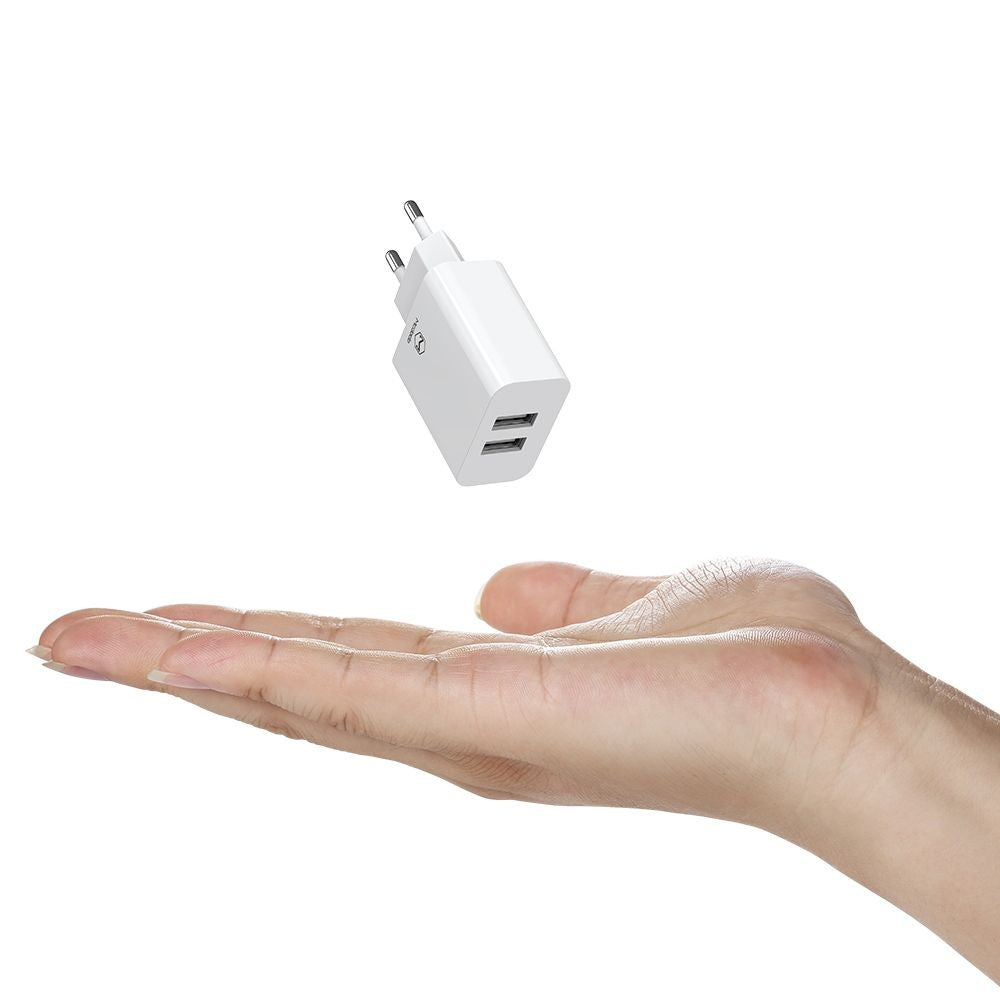 McDodo CH-6721 Network Charger with USB-C Cable Offer, 12W, 2.4A, 2 x USB-A, White