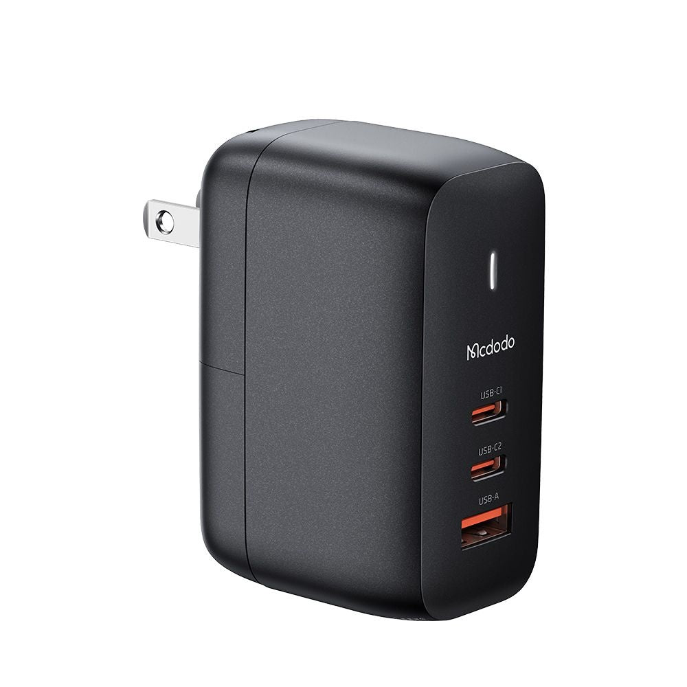 Síťová nabíječka s kabelem USB-C McDodo CH-8442 Mecha Travel, 65W, 5A, 1 x USB-A - 2 x USB-C, černá