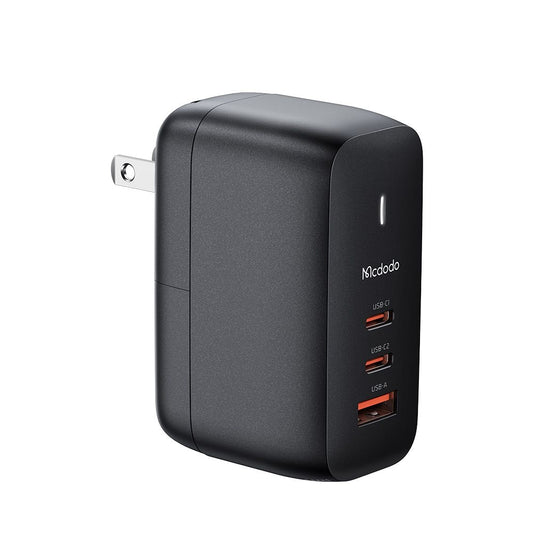 Síťová nabíječka s kabelem USB-C McDodo CH-8442 Mecha Travel, 65W, 5A, 1 x USB-A - 2 x USB-C, černá
