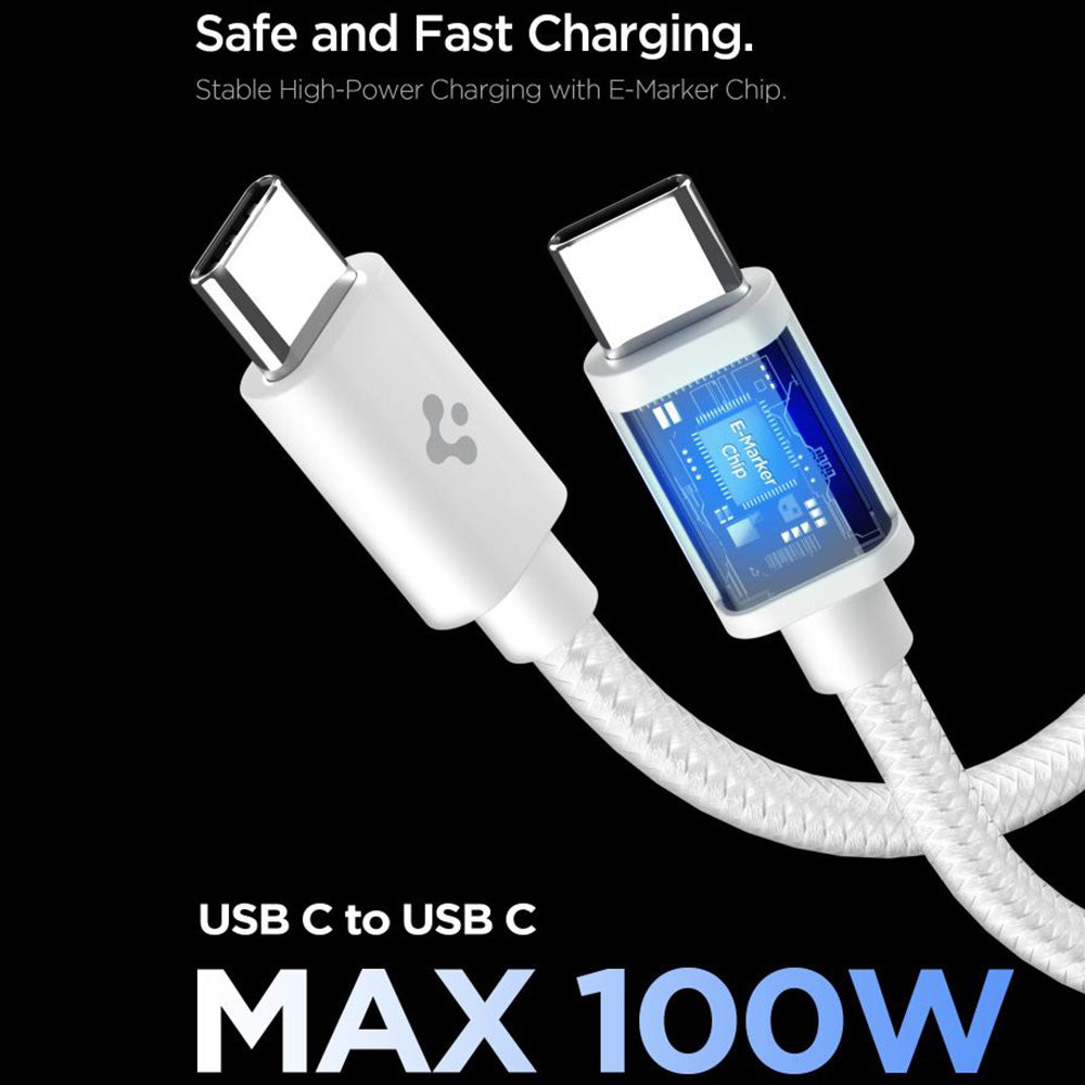 Síťová nabíječka s kabelem USB-C Spigen EE451EU Essential, 45W, 3A, 1 x USB-C, Bílá ACH09473