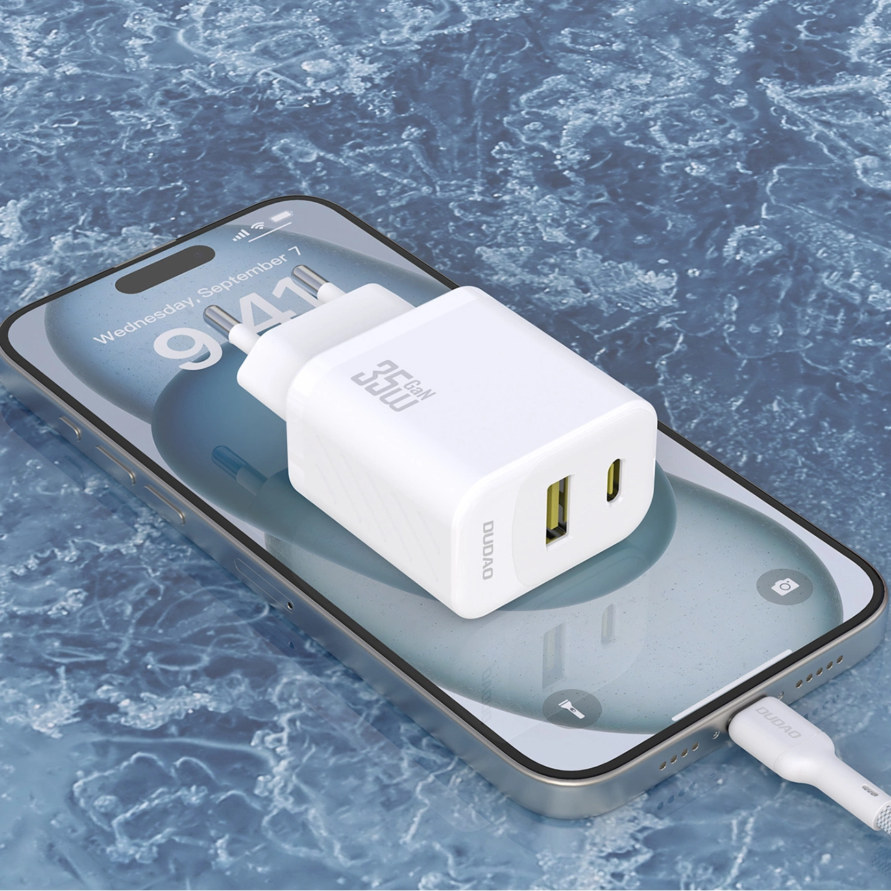 Síťová nabíječka Dudao A27 Max, 35W, 1 x USB-A - 1 x USB-C, Bílá