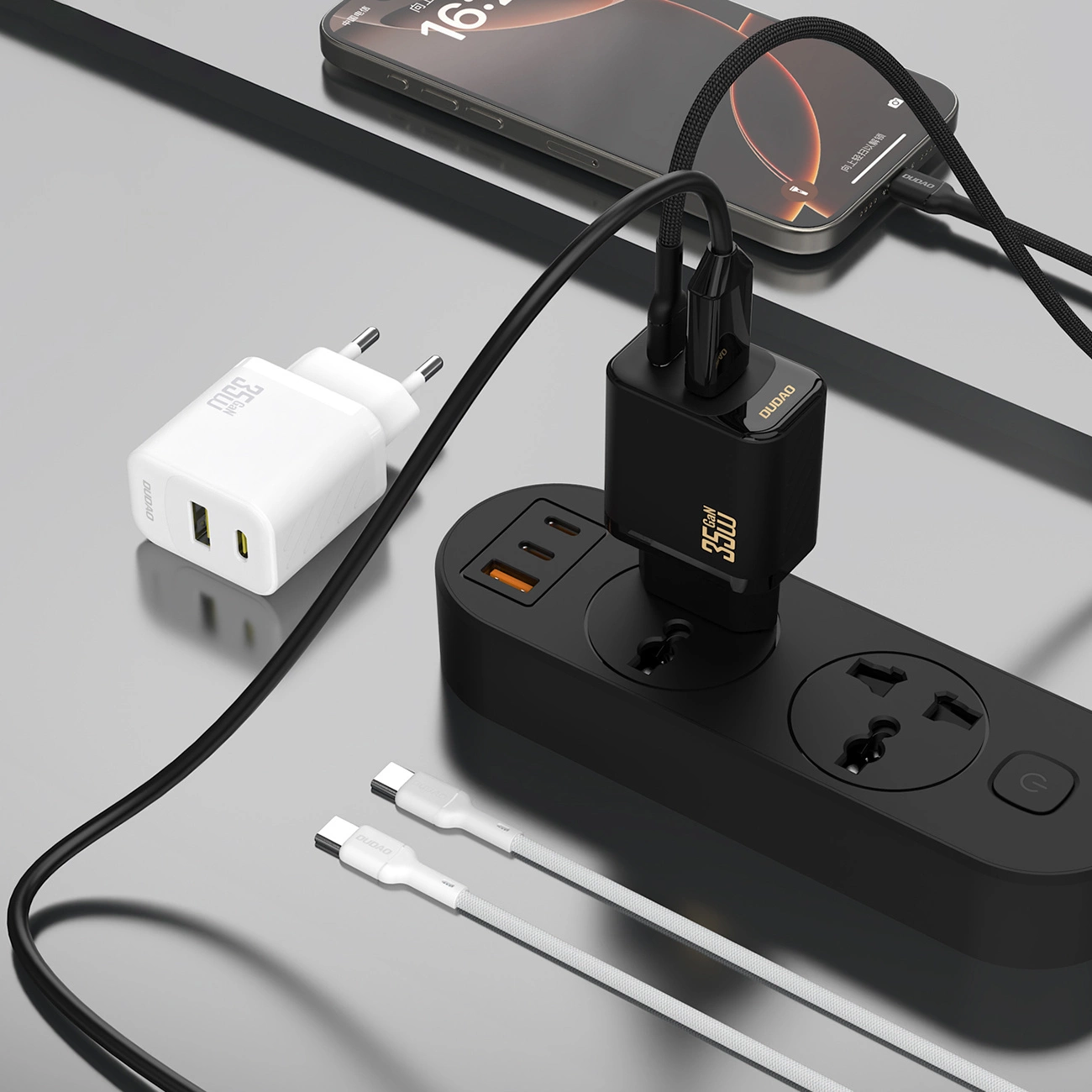 Síťová nabíječka Dudao A27 Max, 35W, 1 x USB-A - 1 x USB-C, Bílá