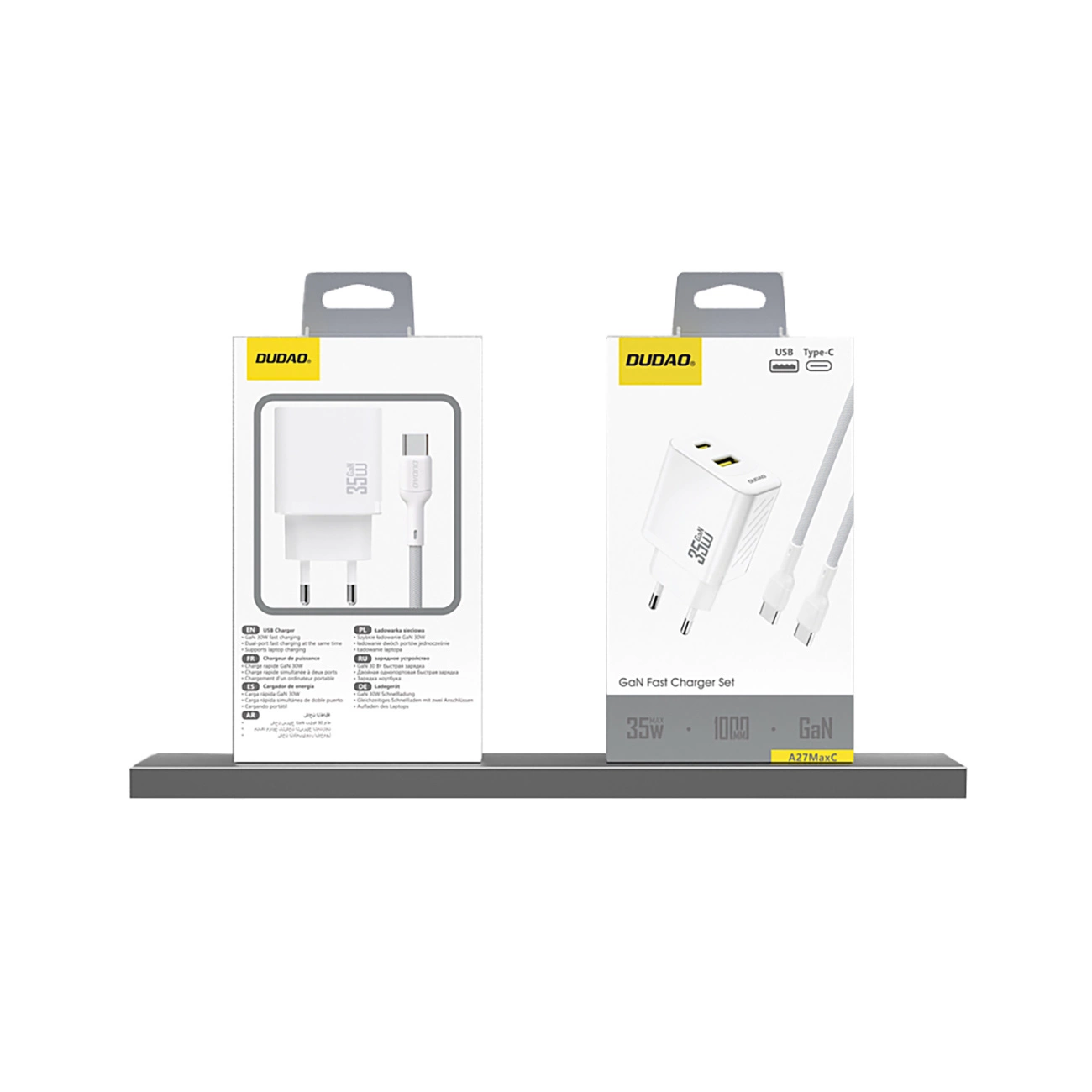 Síťová nabíječka Dudao A27 Max, 35W, 1 x USB-A - 1 x USB-C, Bílá