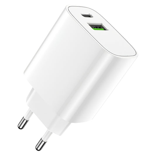 Síťová nabíječka Forever LS-04, 20W, 3A, 1 x USB-A - 1 x USB-C, bílá