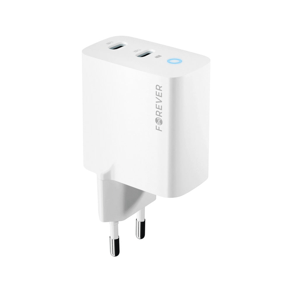 Síťová nabíječka Forever TC-06-40CC, 40W, 3A, 2 x USB-C, bílá