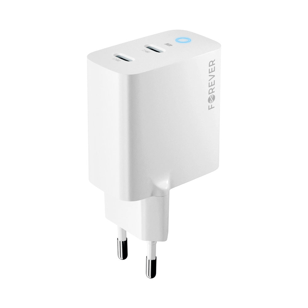 Síťová nabíječka Forever TC-06-40CC, 40W, 3A, 2 x USB-C, bílá