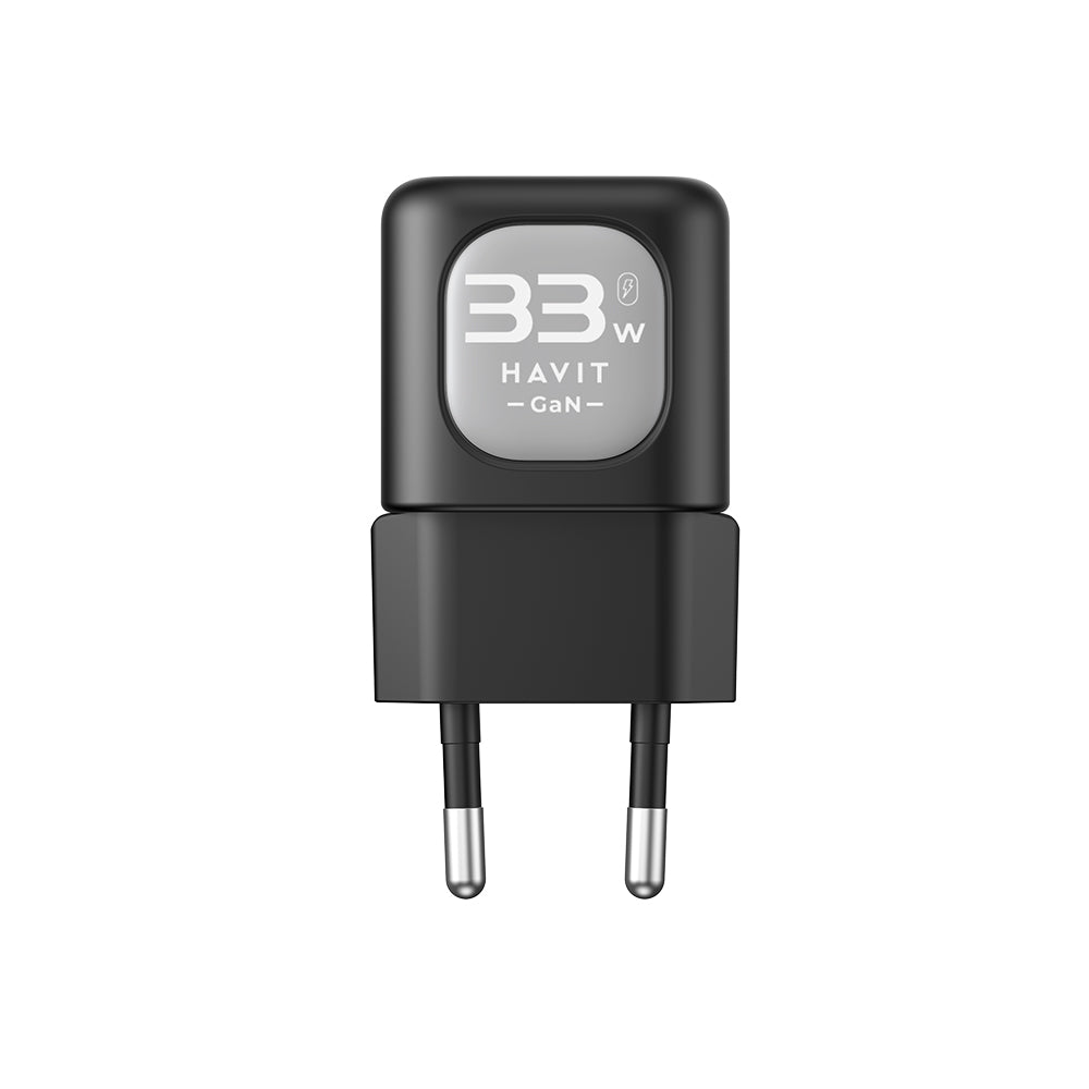 Síťová nabíječka HAVIT UC230, 33W, 3A, 1 x USB-A - 1 x USB-C, Černě šedá