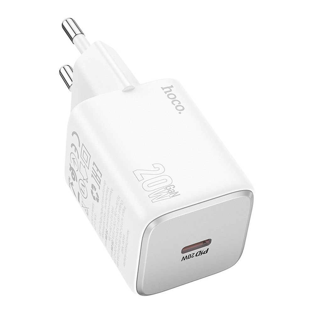 Síťová nabíječka HOCO N40, 20W, 3A, 1 x USB-C, Bílá