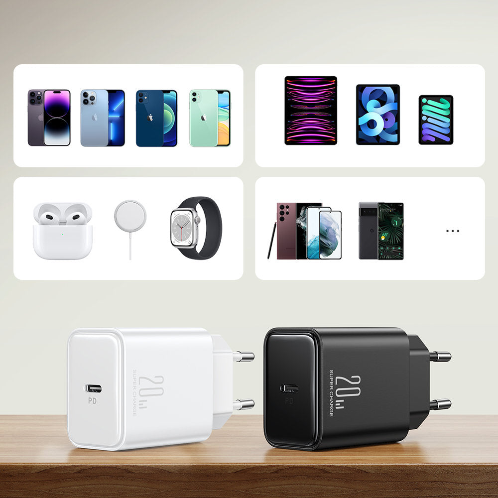 Network Charger Joyroom JR-TCF06, 20W, 3A, 1 x USB-C, Black