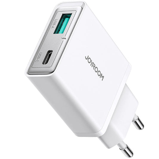 Síťová nabíječka Joyroom JR-TCF14, 20W, 3A, 1 x USB-A - 1 x USB-C, bílá