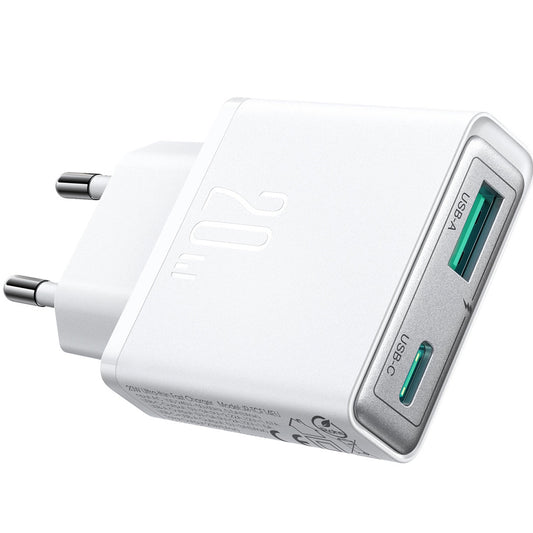 Síťová nabíječka Joyroom JR-TCF14, 20W, 3A, 1 x USB-A - 1 x USB-C, bílá