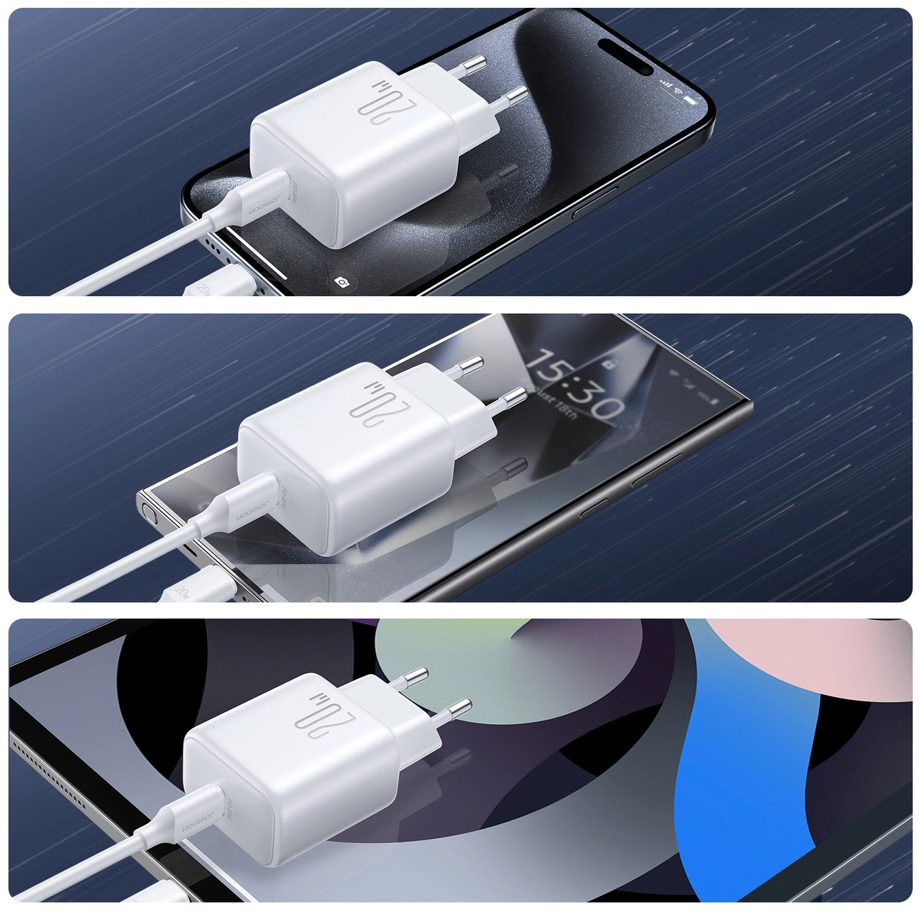 Síťová nabíječka Joyroom JR-TCF20, 20W, 3A, 1 x USB-C, Bílá