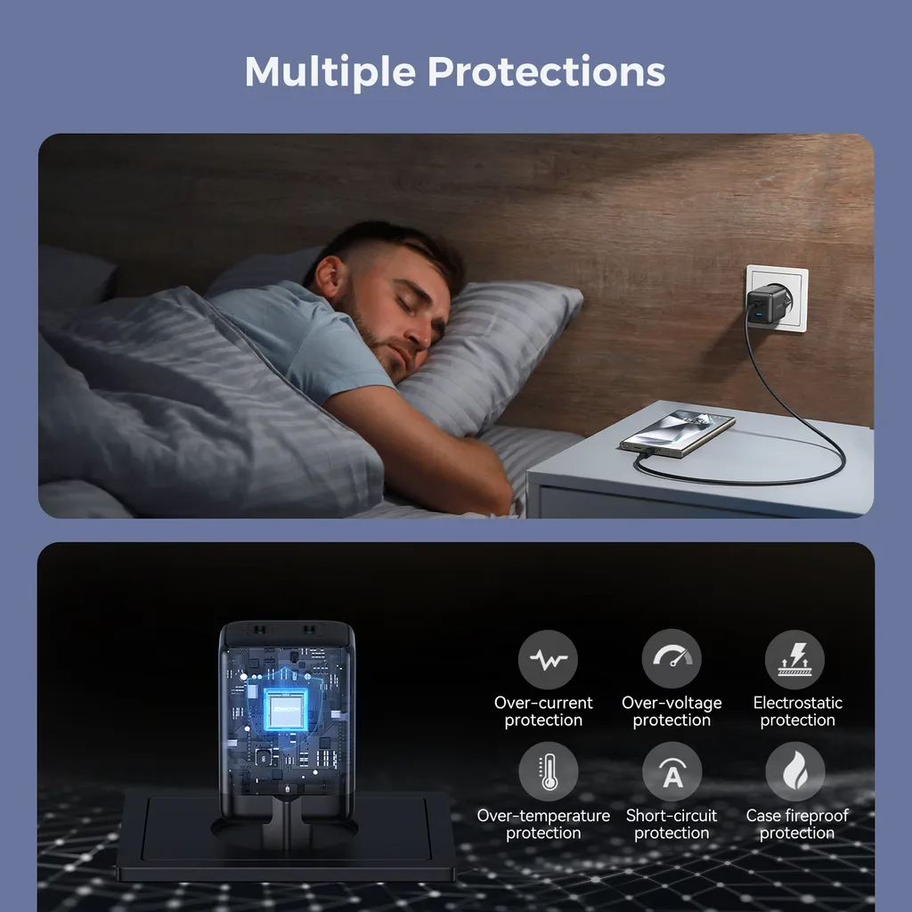 Síťová nabíječka Joyroom JR-TCG17, 45W, 3A, 2 x USB-C, Černá