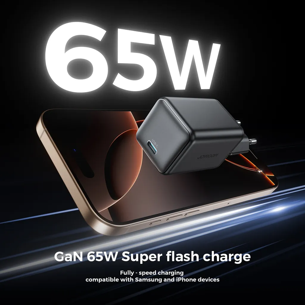 Síťová nabíječka Joyroom JR-TCG18, 65W, 3.25A, 1 x USB-C, Černá