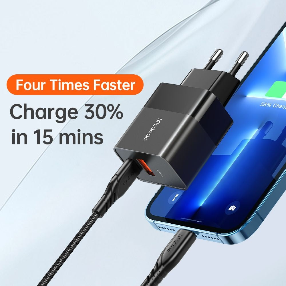 Síťová nabíječka McDodo CH-1951 Hydrogen, 20W, 3A, 1 x USB-A - 1 x USB-C, černá