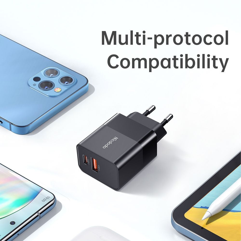 Síťová nabíječka McDodo CH-1951 Hydrogen, 20W, 3A, 1 x USB-A - 1 x USB-C, černá