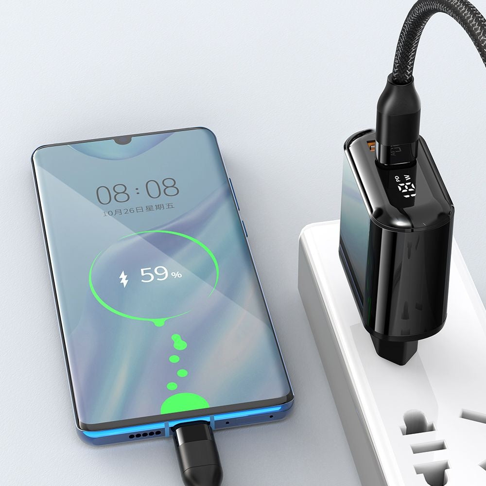 Síťová nabíječka McDodo CH-7170 Chocolate Display, 20W, 3A, 1 x USB-A - 1 x USB-C, černá