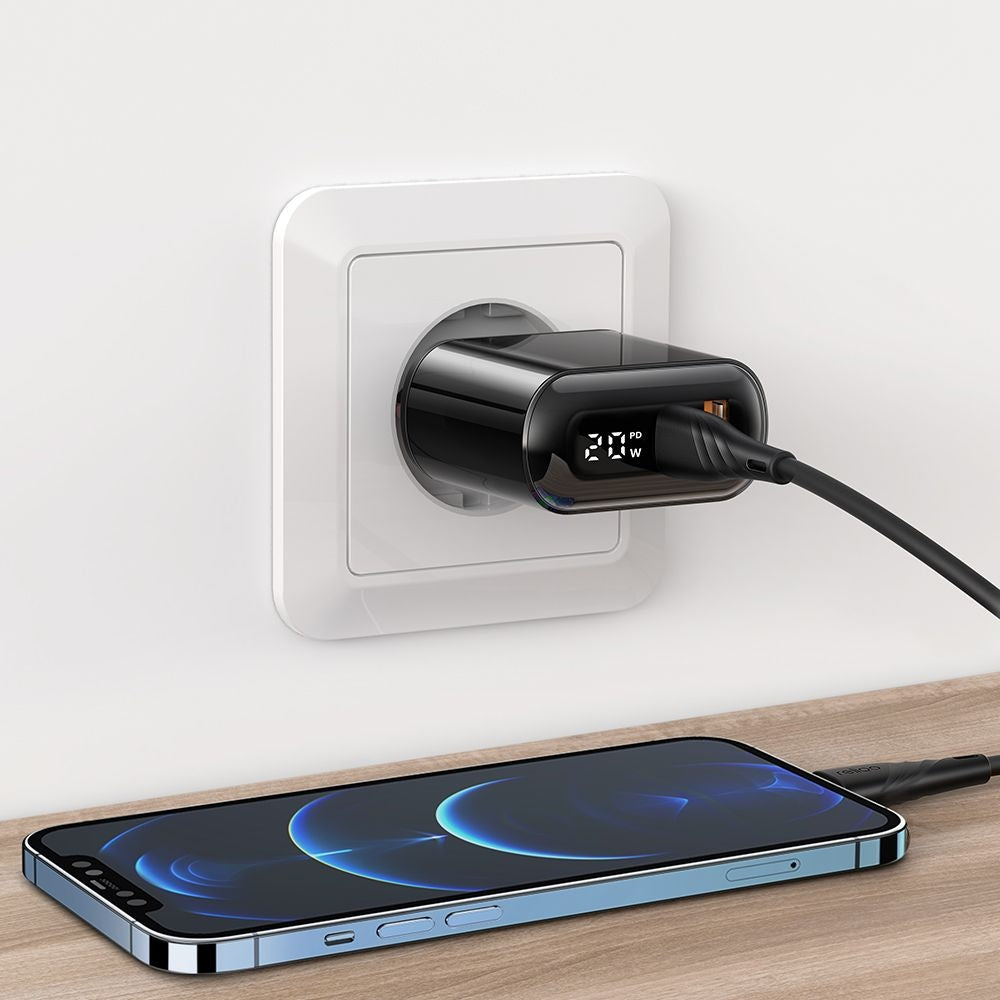 Síťová nabíječka McDodo CH-7170 Chocolate Display, 20W, 3A, 1 x USB-A - 1 x USB-C, černá