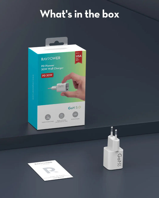 Síťová nabíječka RavPower RP-PC1056, 30W, 3A, 1 x USB-C, Bílá