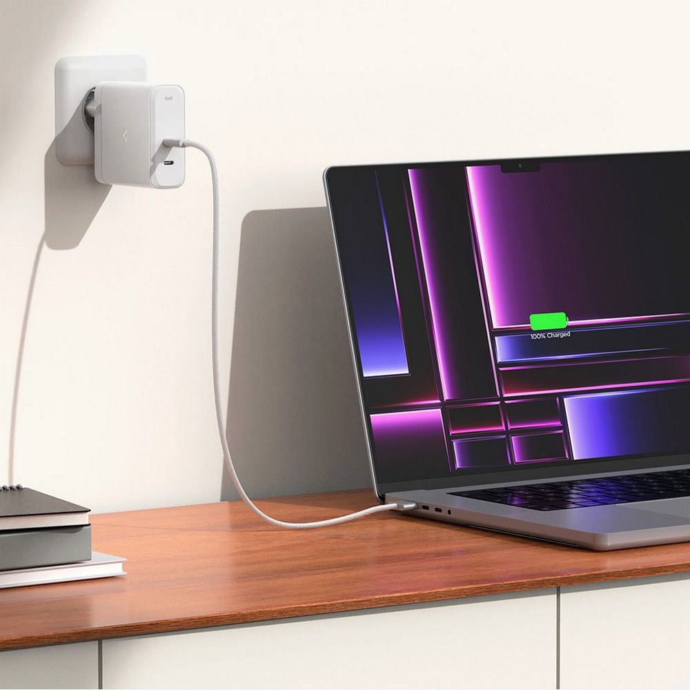 Síťová nabíječka Spigen Arcstation Pro, 140W, 3.25A, 2 x USB-C, Bílá